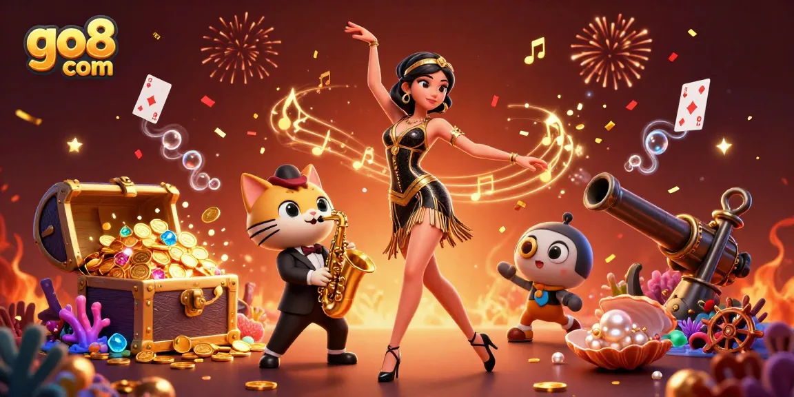 Experience the thrill of go8 com with captivating casino gaming elements swirling around.