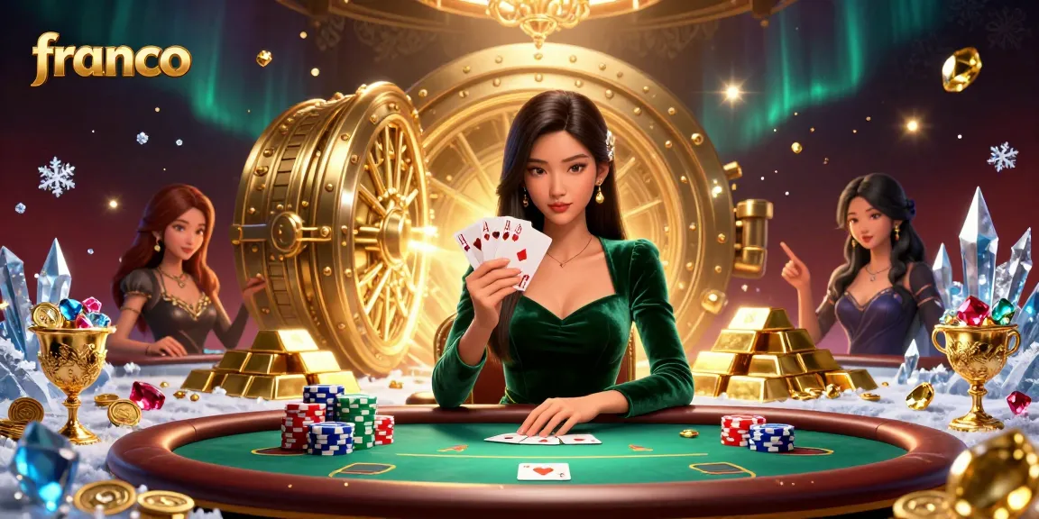 Play poker with glamorous style at Franco's luxury casino, showcasing stunning gems and vibrant gameplay.