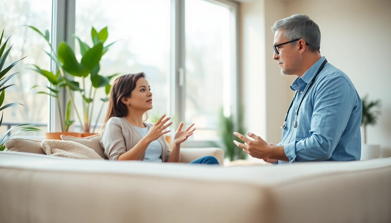 Offering mental health tips in a serene therapy session with a calming atmosphere.