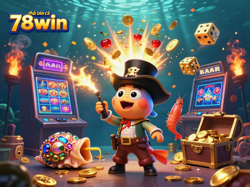 Experience thrilling action at nhà cái 78win with vibrant casino game elements and engaging characters.