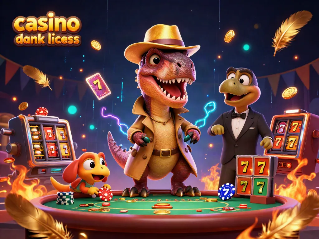 Experience the thrill of play at a vibrant casino uden dansk licens featuring animated characters in a lively scene.