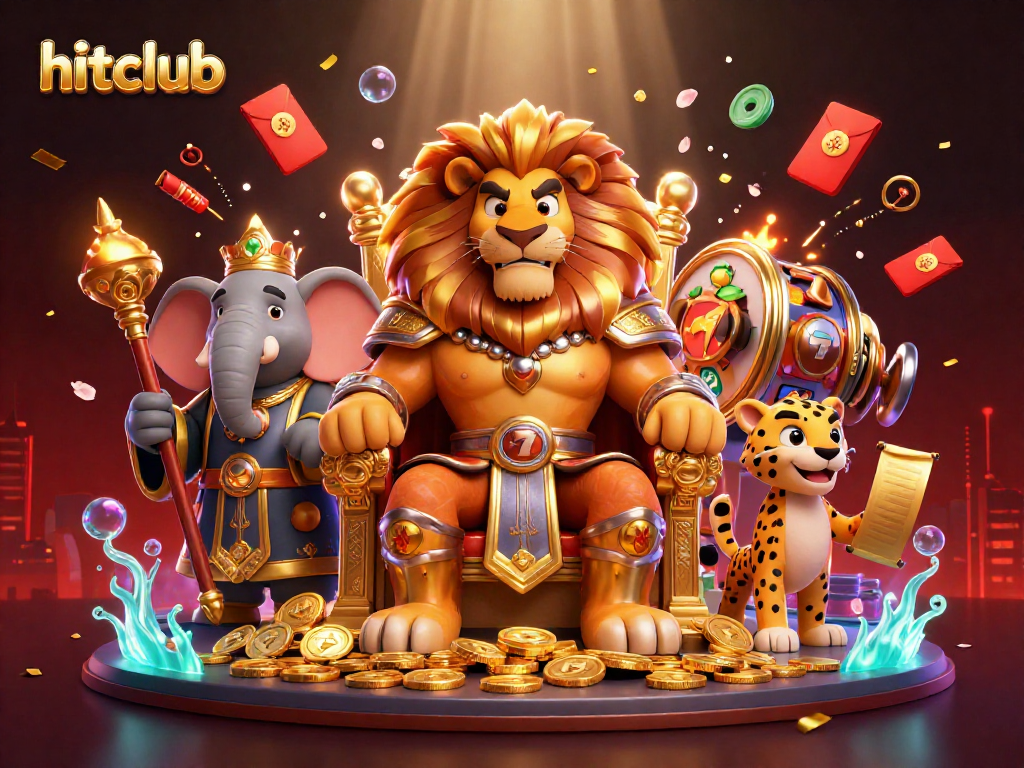 Experience thrilling gameplay at hitclub with a vibrant 3D casino illustration showcasing excitement and rewards.