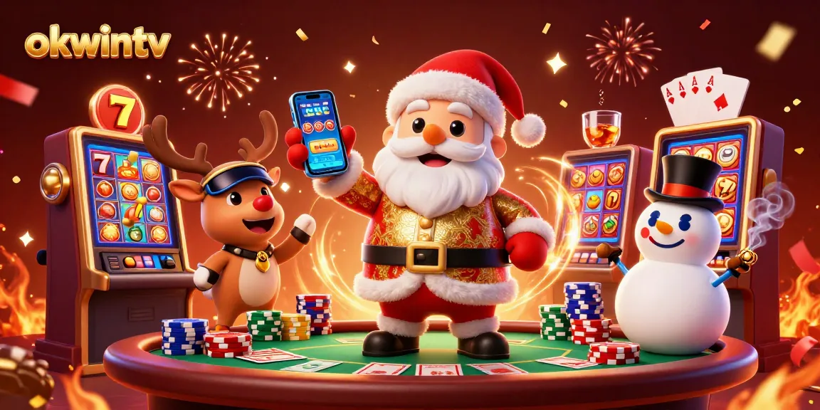 Experience the vibrant excitement of okwintv where Santa spins slots for jackpots while enjoying a seamless gaming journey.