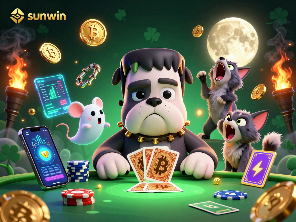 Experience sunwin's thrilling card games with a lively monster dealer and crypto elements.