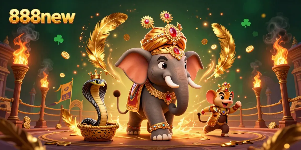 Experience thrilling gameplay at 888new with a vibrant 3D casino scene featuring exotic characters and dynamic elements.