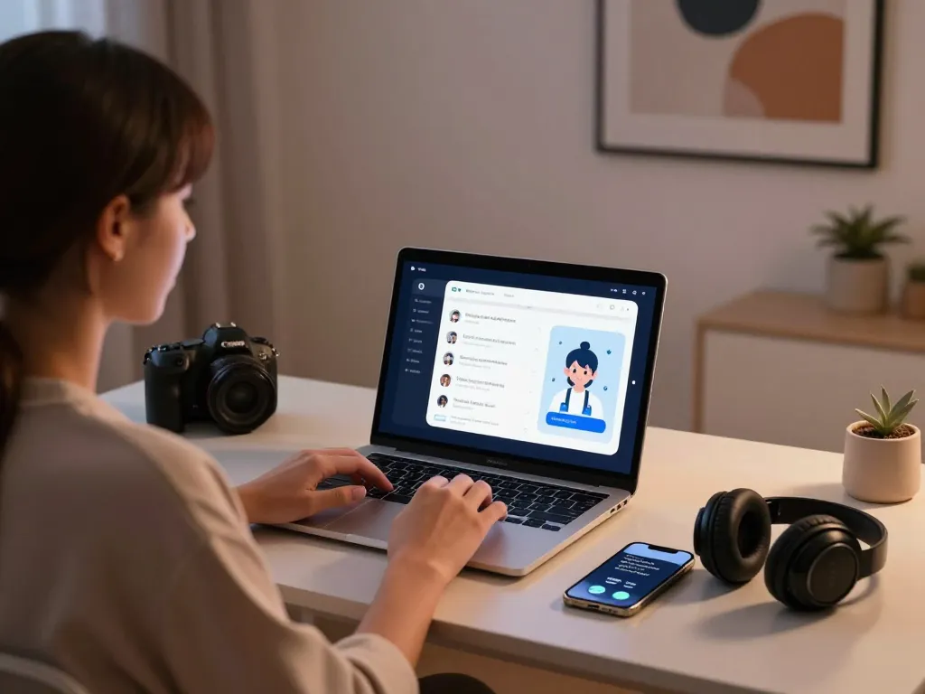 Engaging in ai 18+ chat with custom adult chatbot on a modern desktop.
