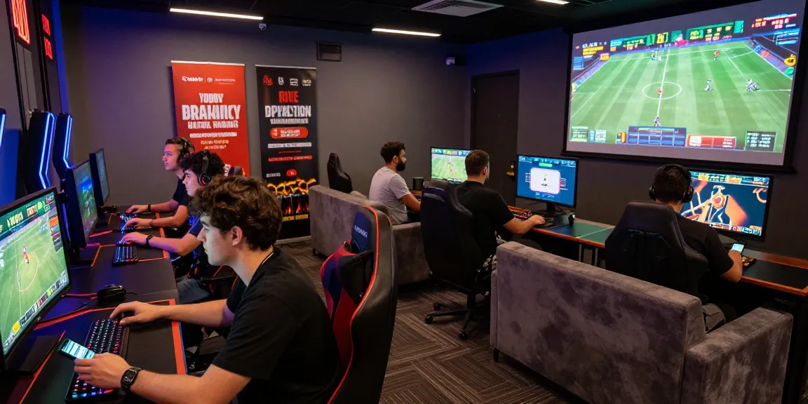 Diverse gamers engaged in dynamic activities at a modern lounge, highlighting the excitement of Rr8i gaming experiences.