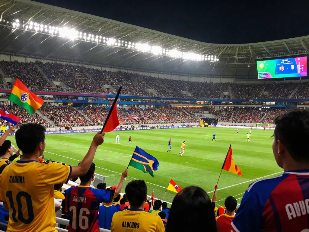 Exciting live soccer game atmosphere at xoilactvx.me with passionate fans and players.