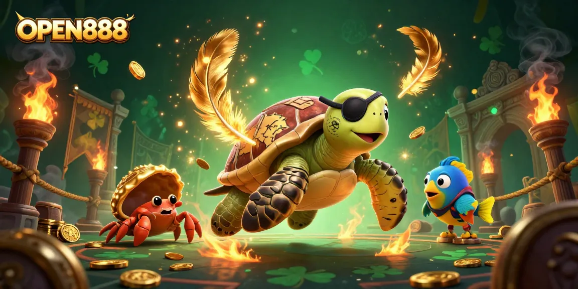 Bet big with OPEN888 in a vibrant gaming scene filled with treasures and excitement.