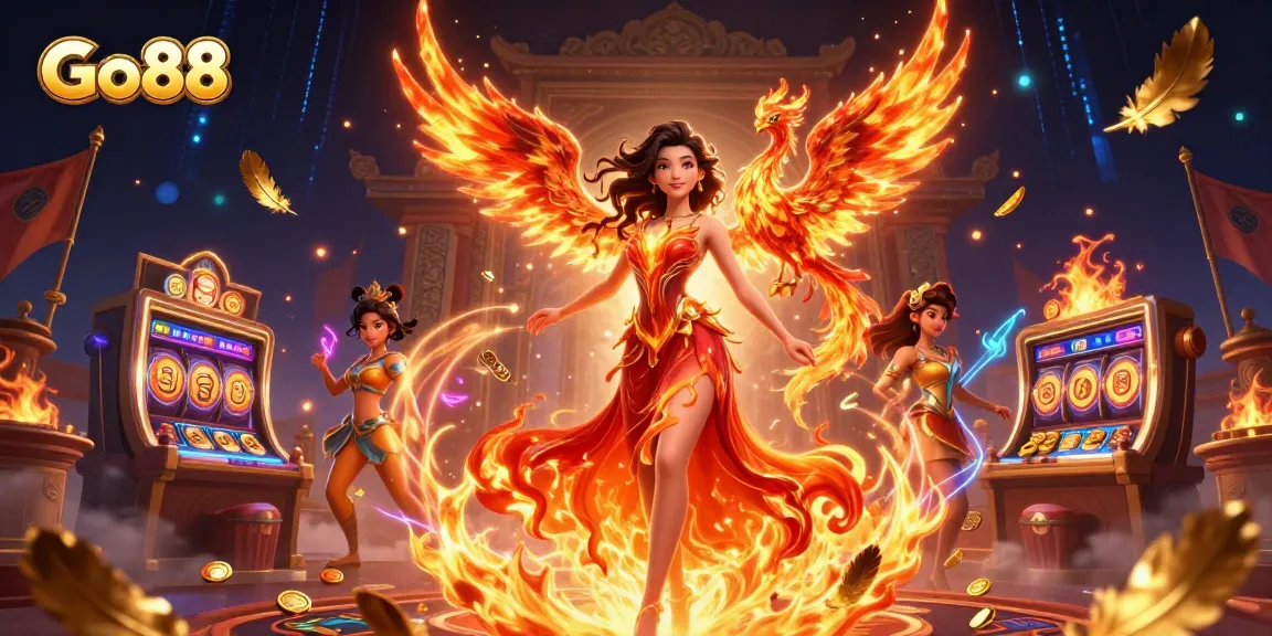 Experience excitement with Go88 as vibrant characters and casino elements create a thrilling atmosphere.