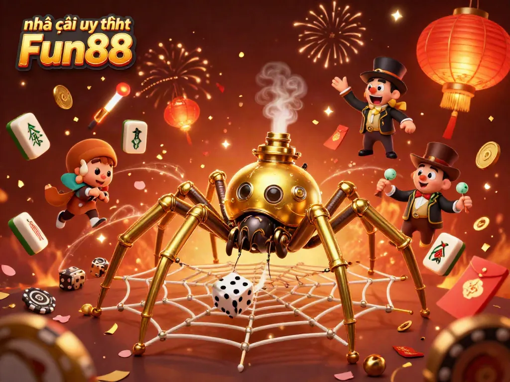 Engage with the thrilling world of Nhà cái uy tín Fun88 featuring a vivid steampunk casino scene.