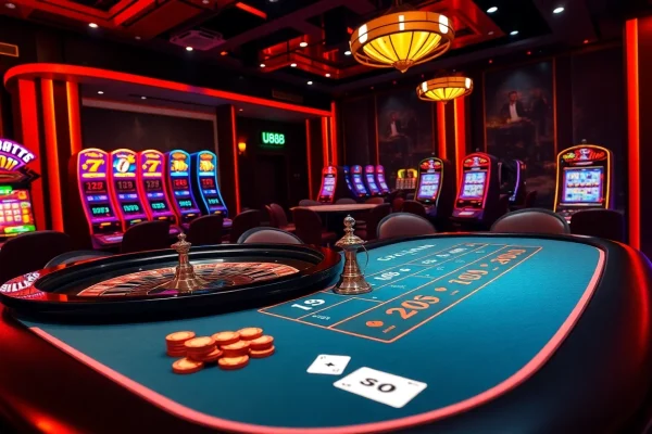 Experience U888 excitement at a luxurious casino table with vibrant games and thrilling odds.