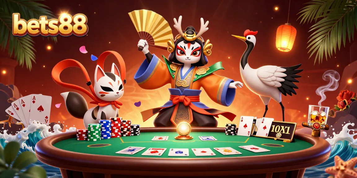 Experience the thrilling action at bets88 with vibrant characters and exhilarating poker gameplay.