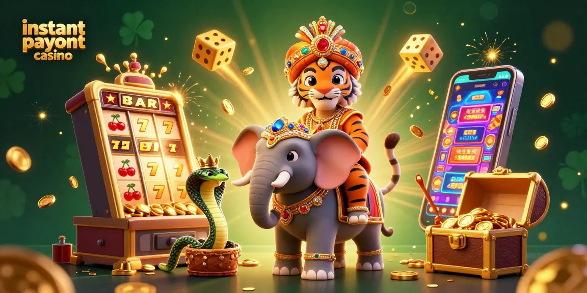 Experience the thrill of instant payout casino wins with vibrant 3D imagery of exciting games.