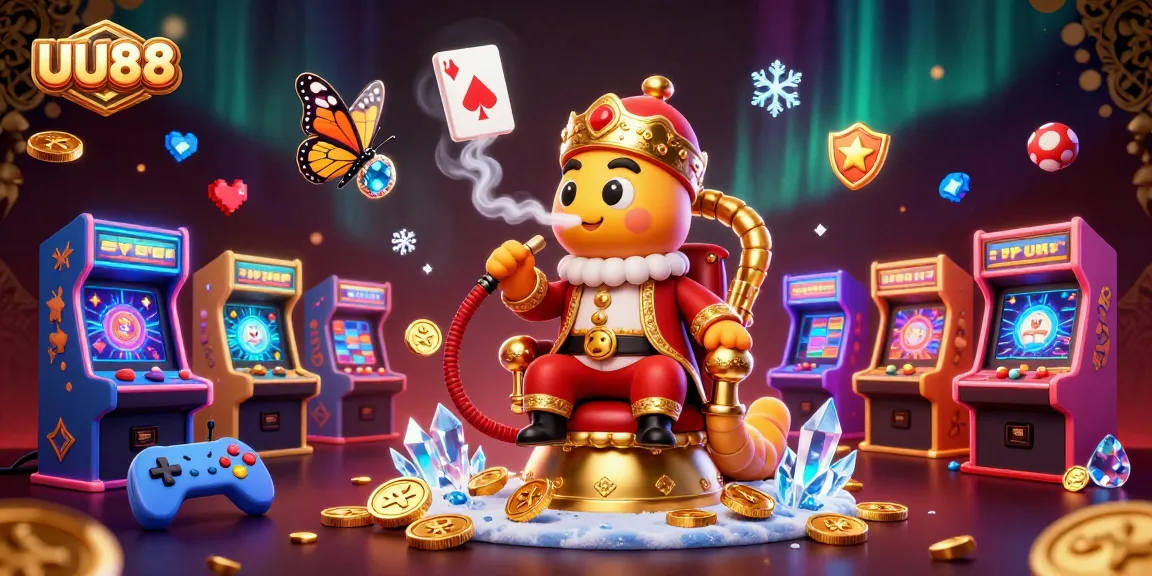 Experience UU88's exciting gaming adventure with a vibrant 3D illustration of a gaming-themed scene.