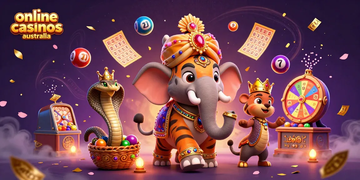 Experience exciting gameplay at online casinos Australia with vibrant lottery elements and a majestic theme.