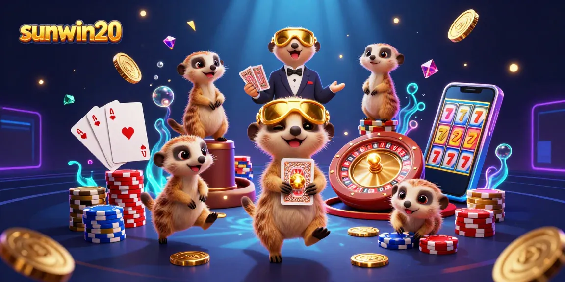 Join the fun with sunwin20's meerkat casino crew, winning big at vibrant games!
